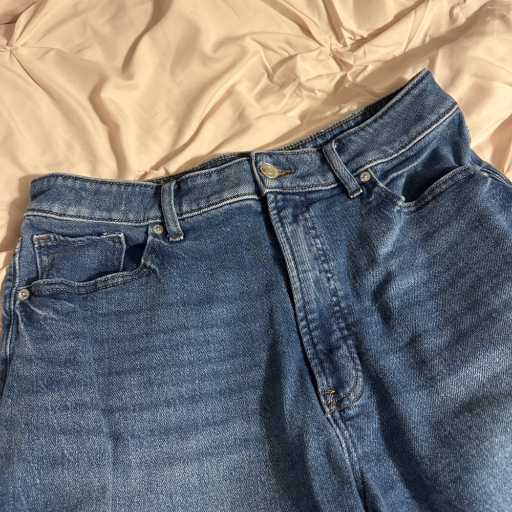 Express Deep Blue Baggy Low Rise Stretch Jeans - Picture 4 of 9
